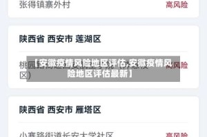 【安徽疫情风险地区评估,安徽疫情风险地区评估最新】