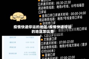 疫情快递停运的地区/疫情快递停运的地区怎么查