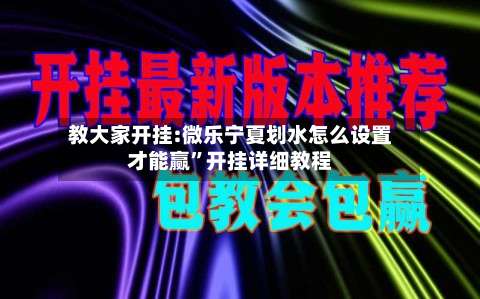 教大家开挂:微乐宁夏划水怎么设置才能赢”开挂详细教程-第1张图片