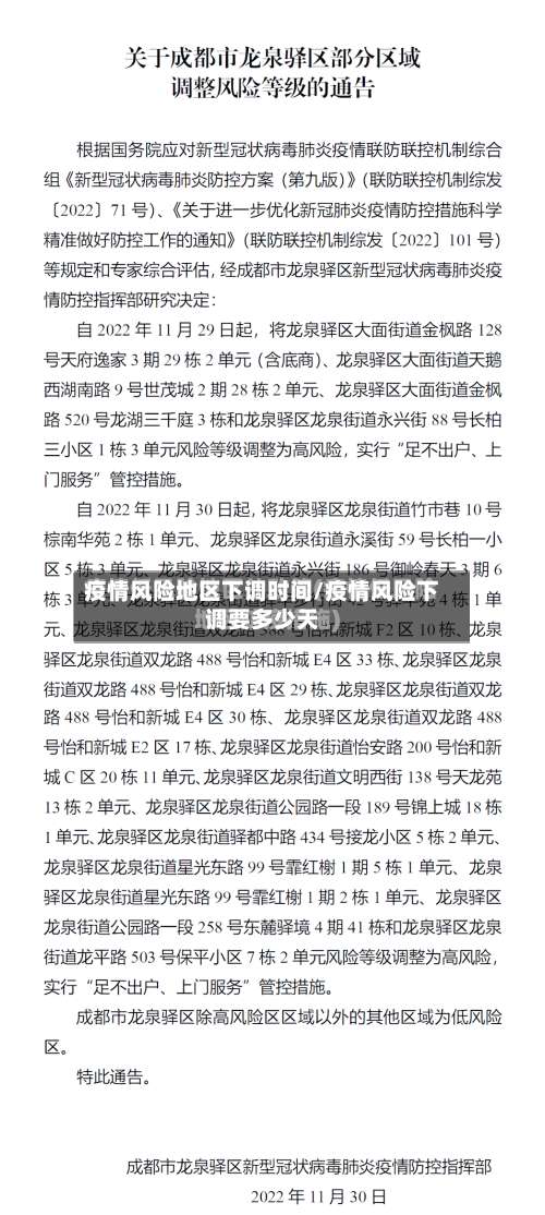 疫情风险地区下调时间/疫情风险下调要多少天-第1张图片